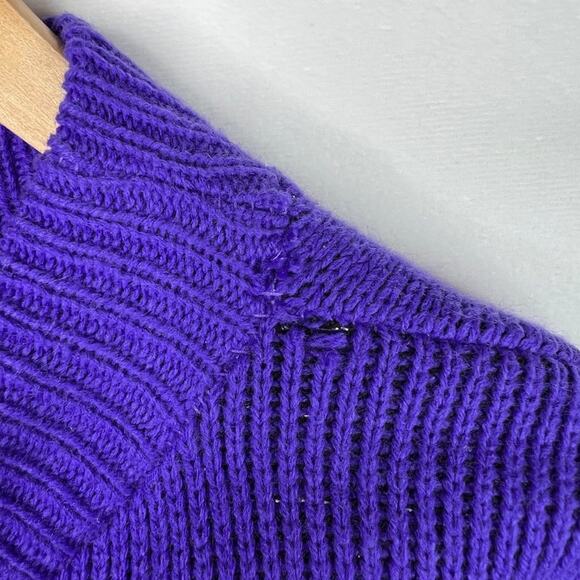 Vintage Turtle Bay Purple Metallic Zebra Sweater Small - Picture 10 of 15